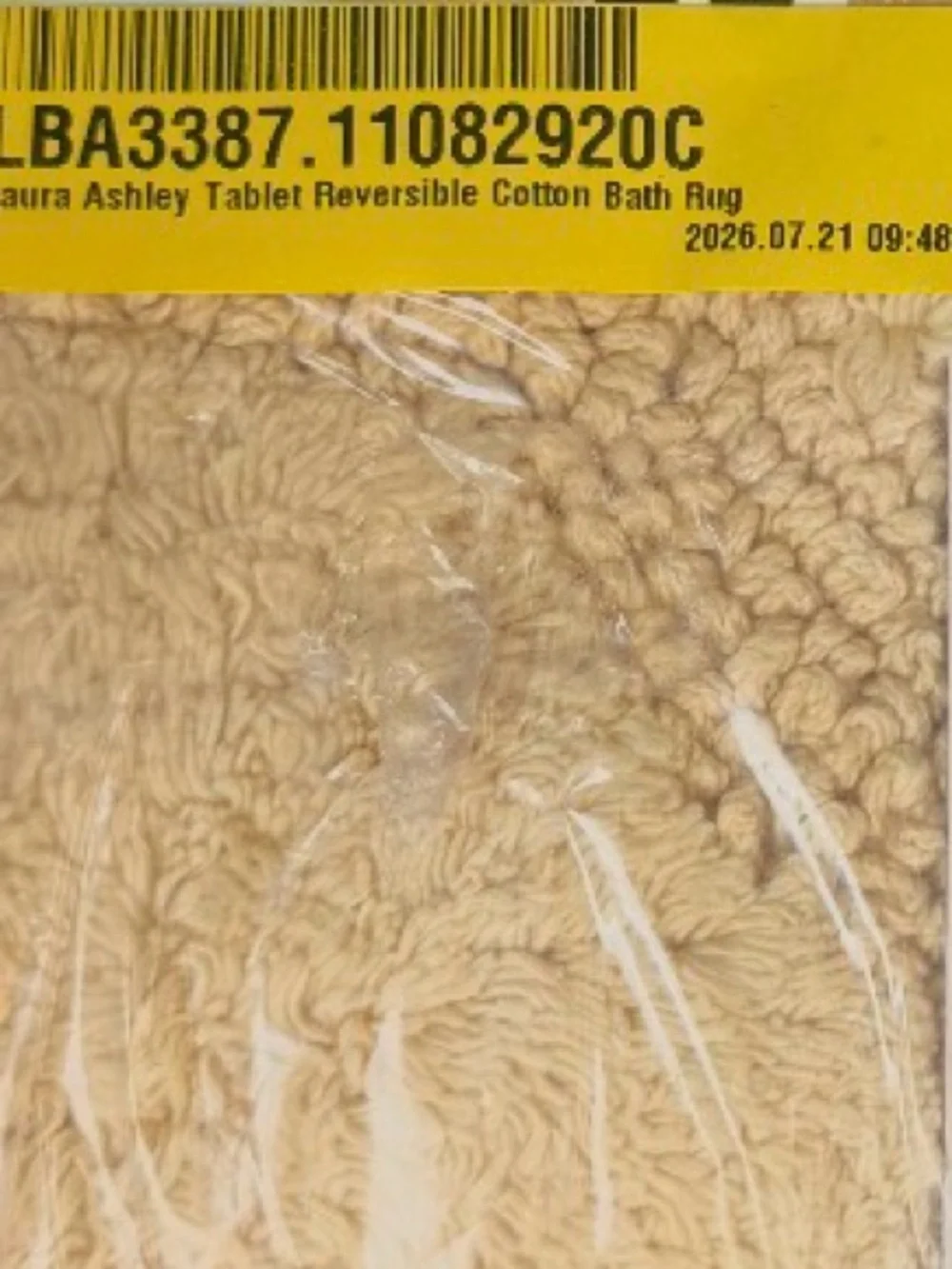 LAURA ASHLEY NWT Tablet Reversible Cotton Bath Rug -17x24 -yellow